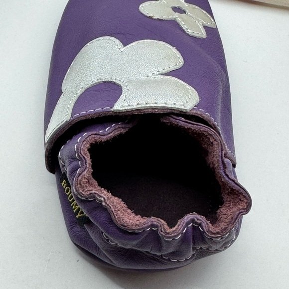 Boumy Flower Power Shoes with soft sole for Babys Infant Purple Leather size L - Picture 16 of 17